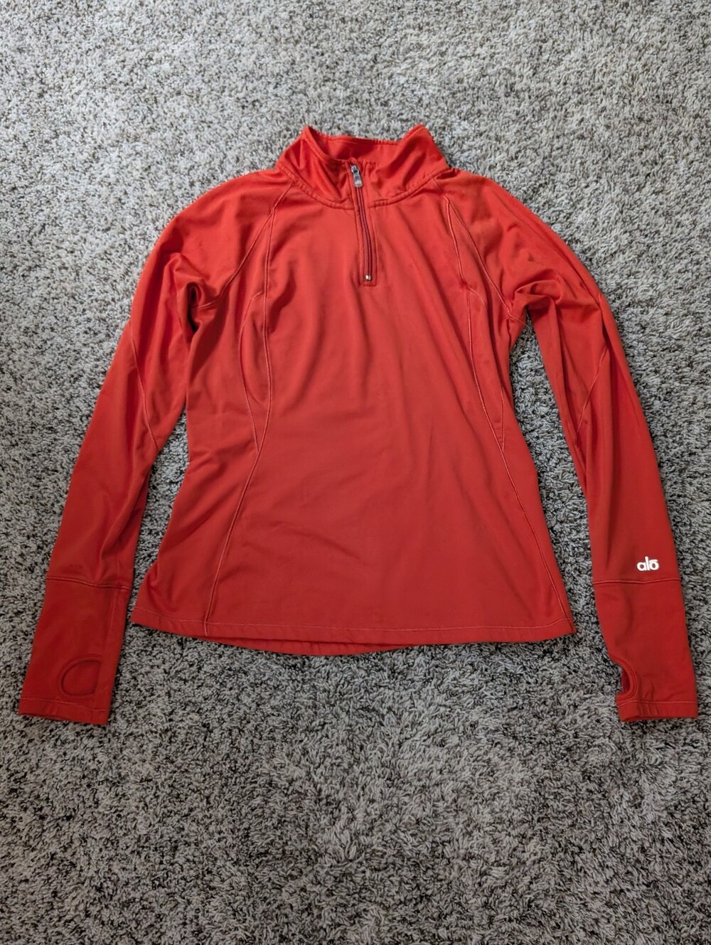 ALO Yoga Women’s Red Quarter-Zip Performance Top